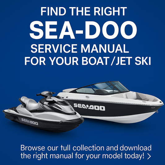 Sea-Doo boat and jet ski service repair manual PDF download – Find the right Sea-Doo manual for models like GTX, GTI, Speedster, Wake, and Challenger from 1991 to 2011. Includes detailed engine repair, maintenance procedures, and troubleshooting guides.