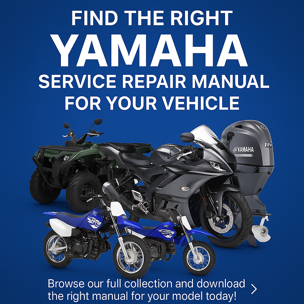 Yamaha service manuals available for download – includes Yamaha ATV, motorcycle, dirt bike, and outboard motor with detailed repair and maintenance guides.