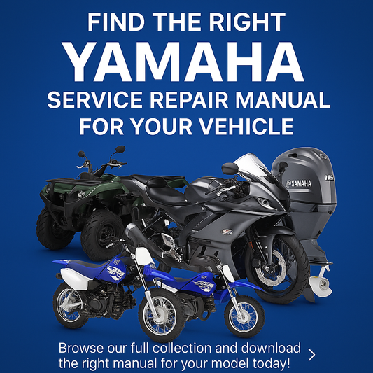 Yamaha service manuals available for download – includes Yamaha ATV, motorcycle, dirt bike, and outboard motor with detailed repair and maintenance guides.