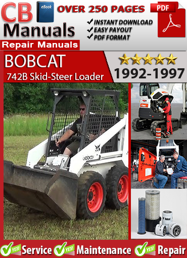 Bobcat 742B Skid-Steer Loader 1992–1997 service repair manual PDF download – Includes Mitsubishi gas engine specs, hydraulic system diagrams, wiring schematics, and full rebuild instructions.