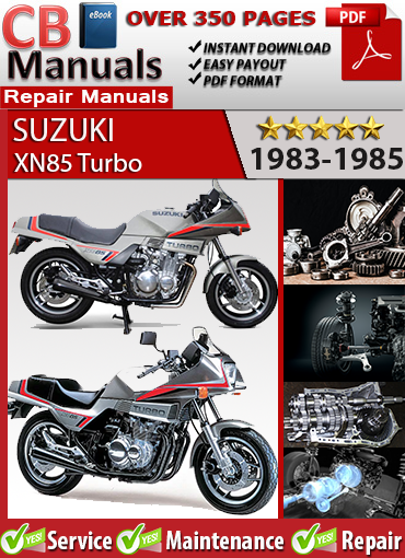 Suzuki XN85 Turbo 1983-1985 service repair manual PDF download – Includes 673cc turbocharged engine, ignition, carburetors, suspension, and complete wiring diagrams.