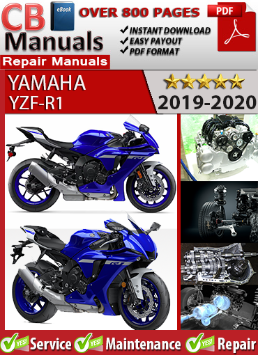 Yamaha YZF-R1 2019–2020 service repair manual PDF download – Includes engine rebuild, EFI diagnostics, quick shift tuning, ABS service, and wiring schematics.