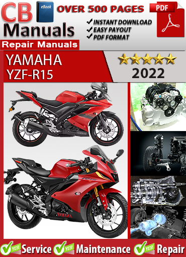 Yamaha YZF-R15 2022 service repair manual PDF download – Includes EFI tuning, VVA system diagnostics, clutch service, ABS troubleshooting, and full wiring schematics.