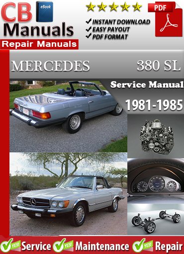Mercedes 380 SL 1981–1985 service repair manual PDF download – Includes detailed engine repairs, transmission servicing, wiring diagrams, and troubleshooting for all models between 1981 and 1985.