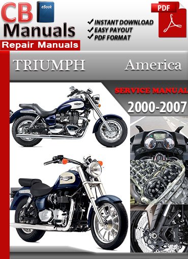 Triumph America 2000–2007 motorcycle service repair manual PDF download – Includes detailed maintenance, wiring diagrams, and repair instructions for all models between 2000 and 2007