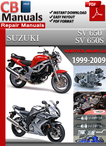 Suzuki SV 650 1999–2009 service repair manual PDF download – Includes detailed maintenance, wiring diagrams, and repair instructions for all models between 1999 and 2009.
