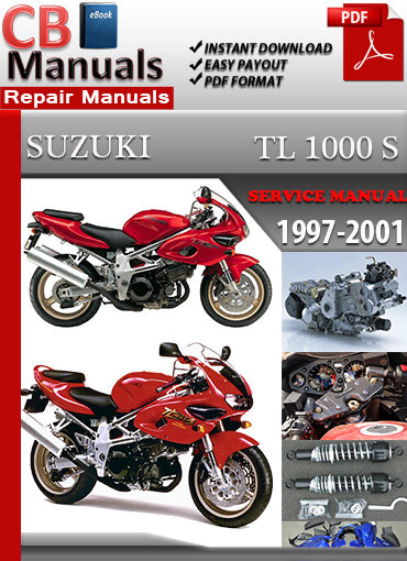 Suzuki TL 1000 S 1997–2001 service repair manual PDF download – Includes detailed maintenance, wiring diagrams, and repair instructions for all models between 1997 and 2001.