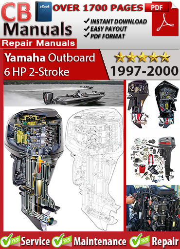 Yamaha Outboard 6 HP 2-Cylinder 2-Stroke 1997–2000 service repair manual PDF Download – Includes detailed maintenance, wiring diagrams, and repair instructions for all models between 1997 and 2002.