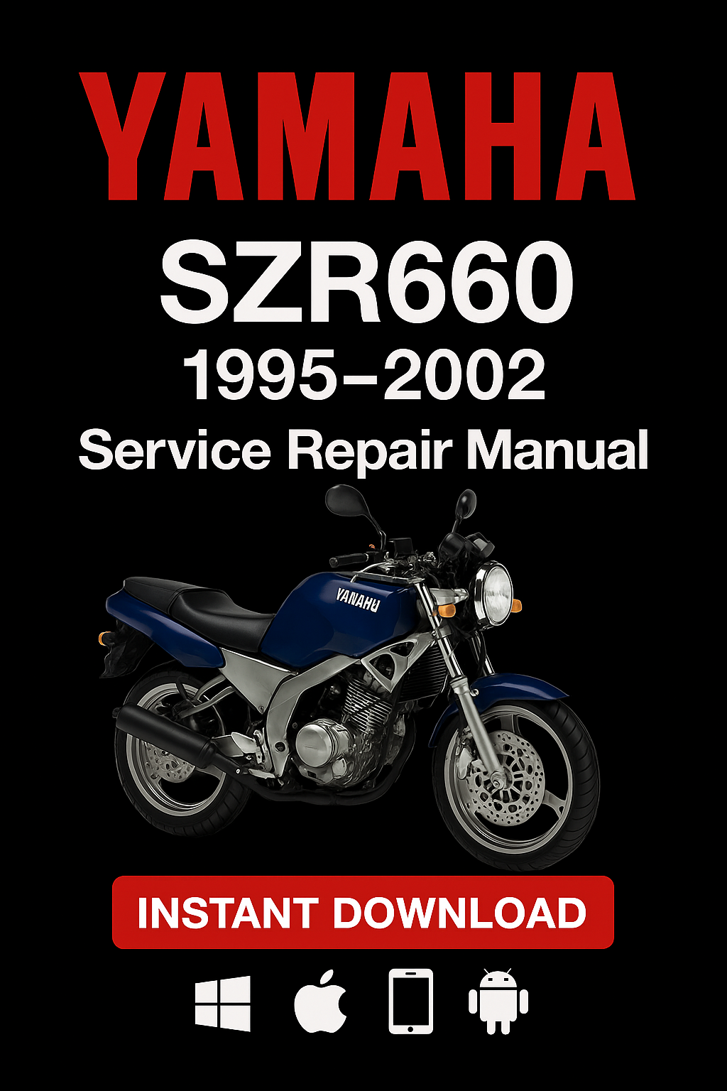 Yamaha SZR660 1995–2002 Service Repair Manual PDF download – Includes detailed maintenance, wiring diagrams, troubleshooting, and repair instructions for Yamaha SZR660 motorcycles from 1995 to 2002.