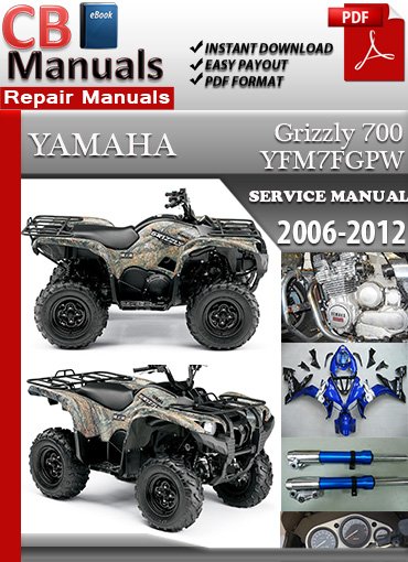 Yamaha 700 Grizzly 2006, 2007, 2008, 2009, 2010, 2011, 2012 service repair manual PDF download  Includes detailed maintenance, wiring diagrams, and repair instructions for all models between 2006 and 2012.